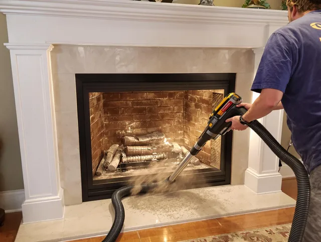 Fireplace cleaning performed by Rancho Palos Verdes Chimney Sweep in Rancho Palos Verdes, CA